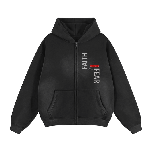 Zip-Through Boxy Hoodie #RU0076