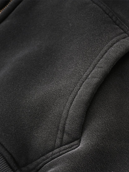 Zip-Through Boxy Hoodie #RU0076
